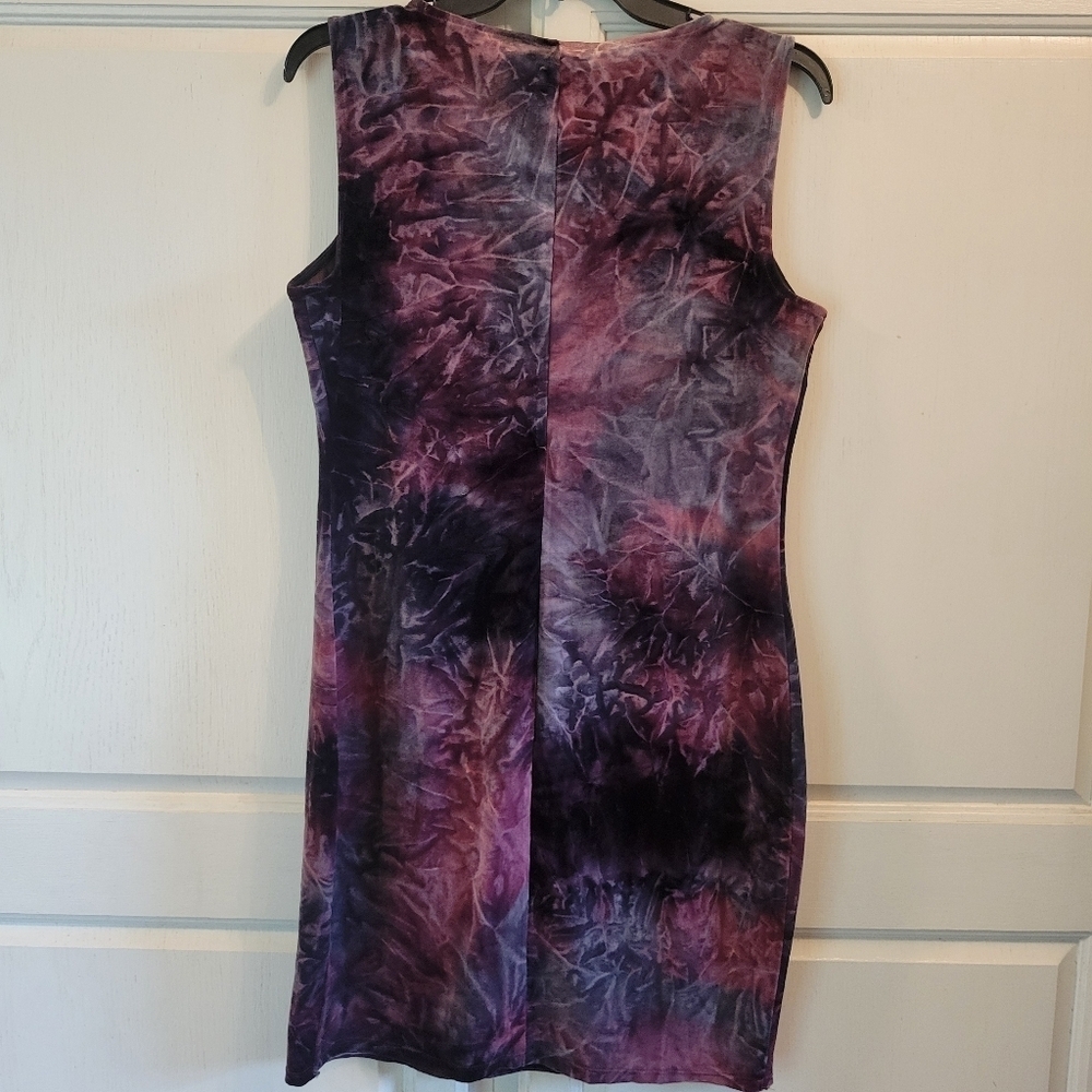 Rock & Republic Black Purple Crushed Velvet Sleeveless Bodycon Dress - Picture 3 of 4